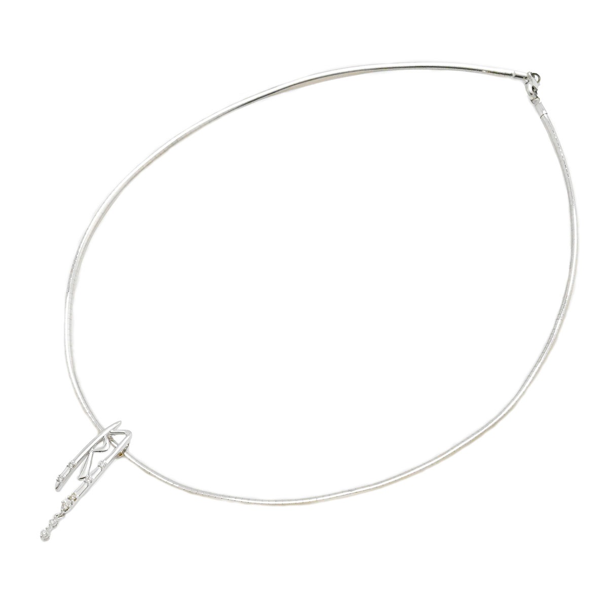 タサキ TASAKI K18WG K18YG ホワイトゴールド×イエローゴールド ダイヤモンド リバーシブル オメガネックレス レディース  3904