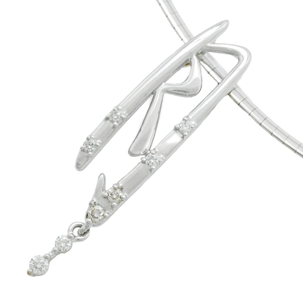 タサキ TASAKI K18WG K18YG ホワイトゴールド×イエローゴールド ダイヤモンド リバーシブル オメガネックレス レディース  3904