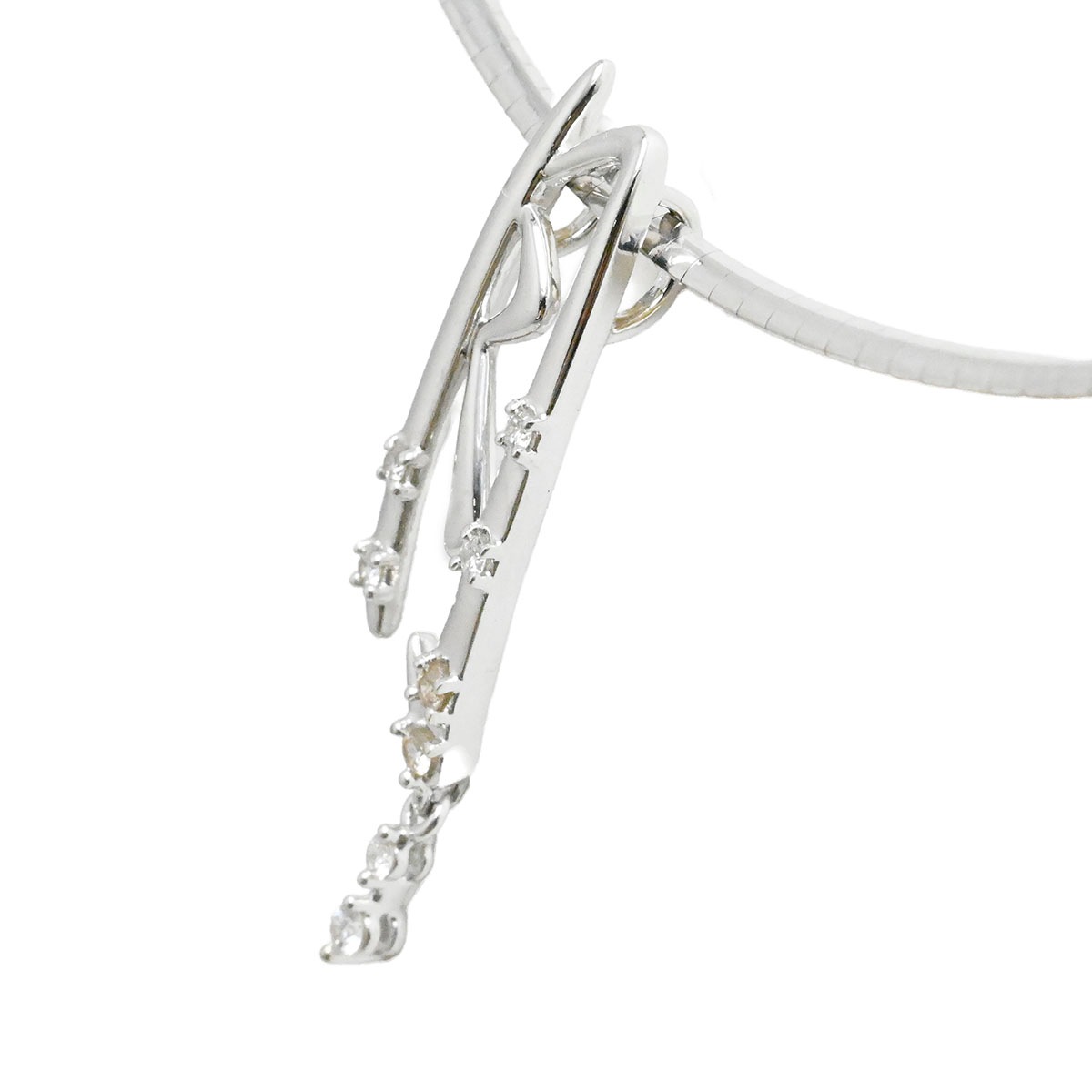 タサキ TASAKI K18WG K18YG ホワイトゴールド×イエローゴールド ダイヤモンド リバーシブル オメガネックレス レディース  3904