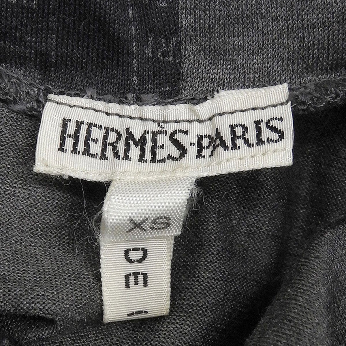美品 エルメス HERMES 長袖 タートルネック ボルデュック リボン柄 T