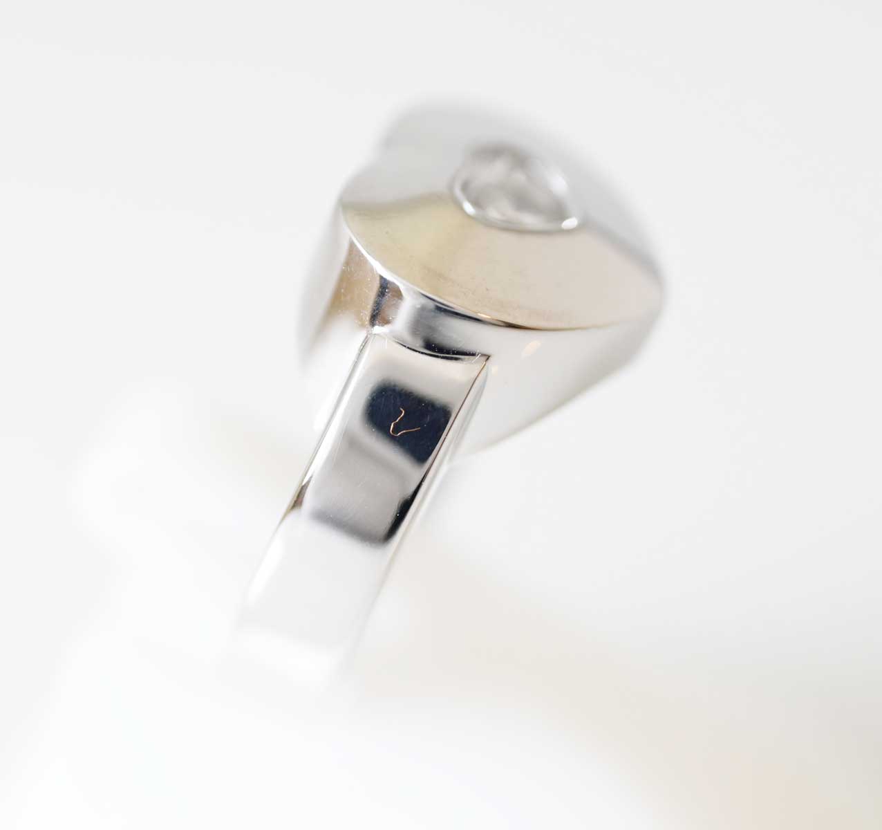 ショパール chopard 750ＷG ホワイトゴールド ハッピーダイヤモンド ハート ダイヤ1P リング 11号 7769