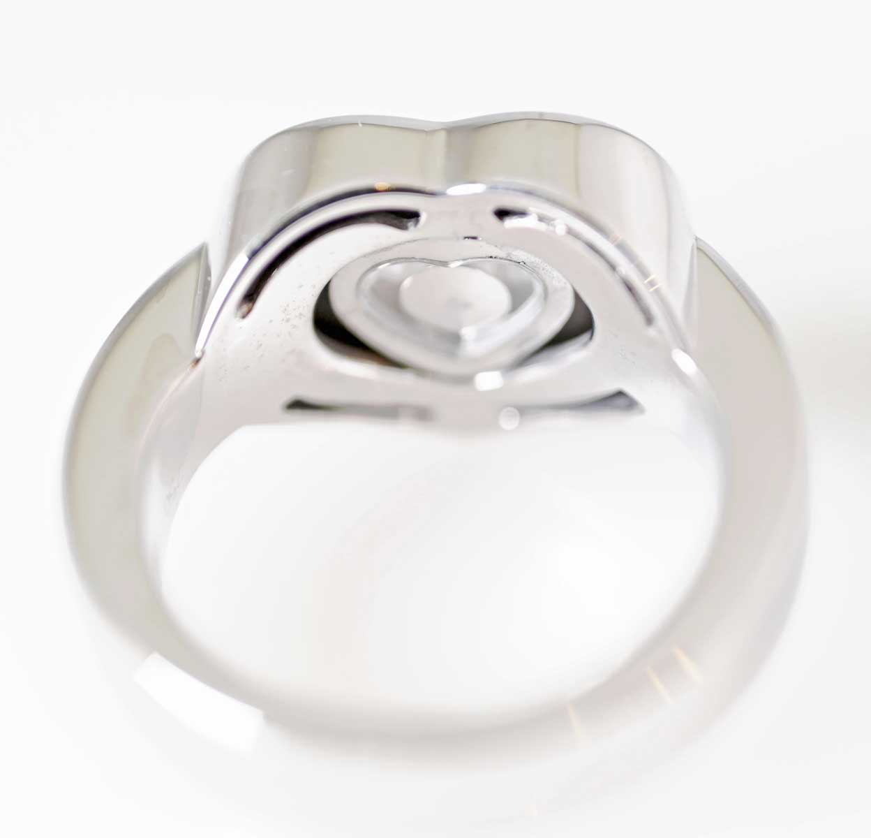 ショパール chopard 750ＷG ホワイトゴールド ハッピーダイヤモンド ハート ダイヤ1P リング 11号 7769