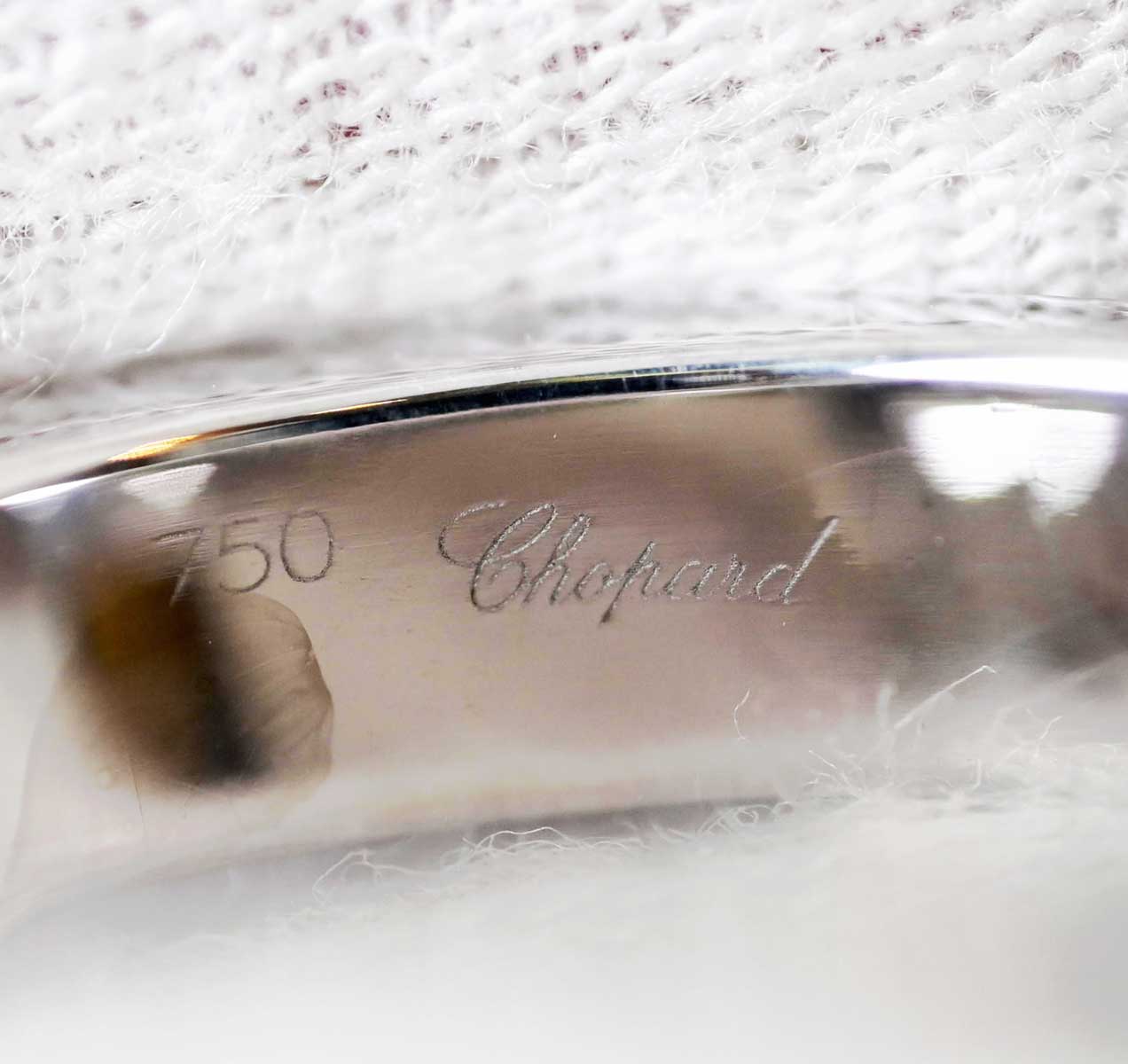 ショパール chopard 750ＷG ホワイトゴールド ハッピーダイヤモンド ハート ダイヤ1P リング 11号 7769