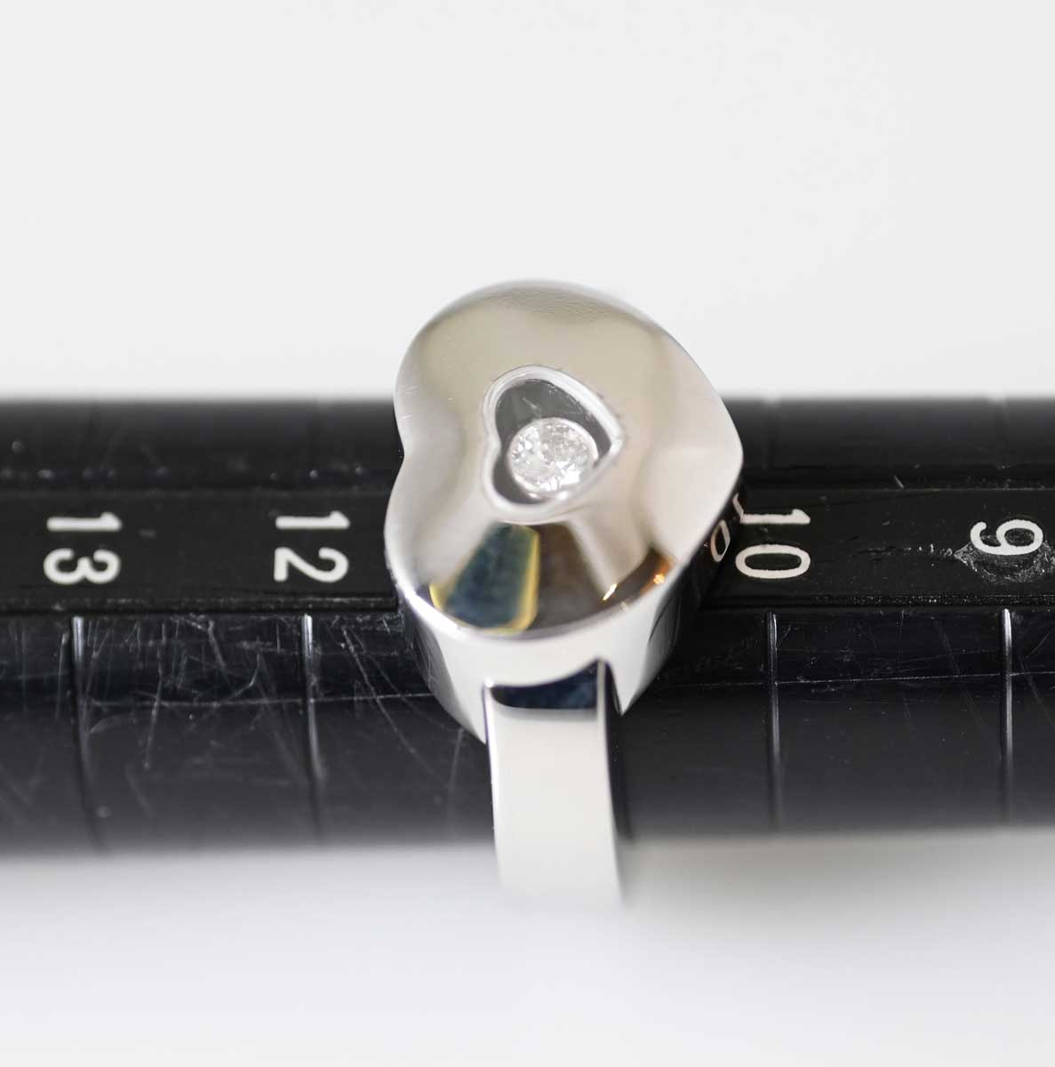 ショパール chopard 750ＷG ホワイトゴールド ハッピーダイヤモンド ハート ダイヤ1P リング 11号 7769