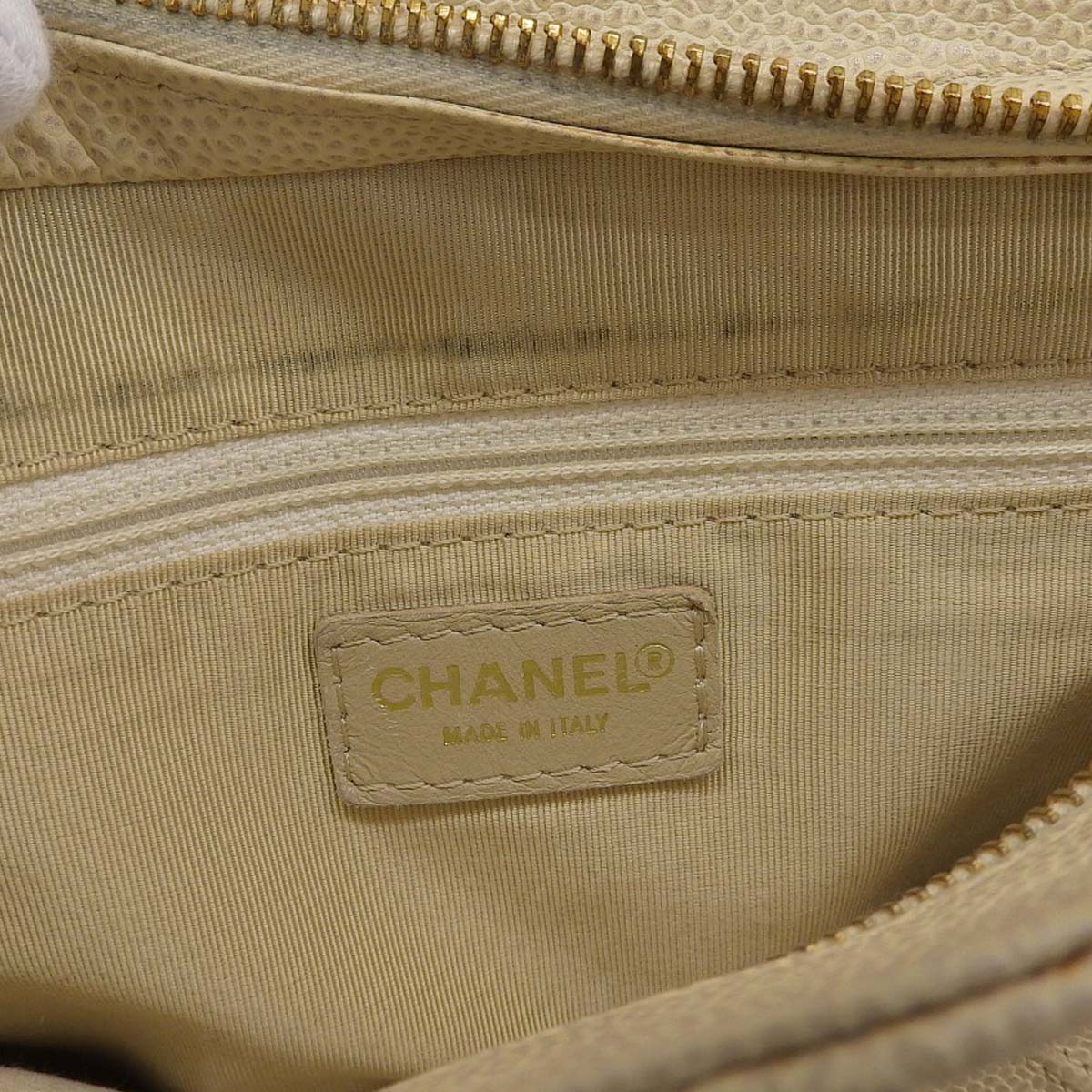 シャネル CHANEL ココマーク チェーンバッグ トートバッグ レザー クリーム レディース 6番台 4634