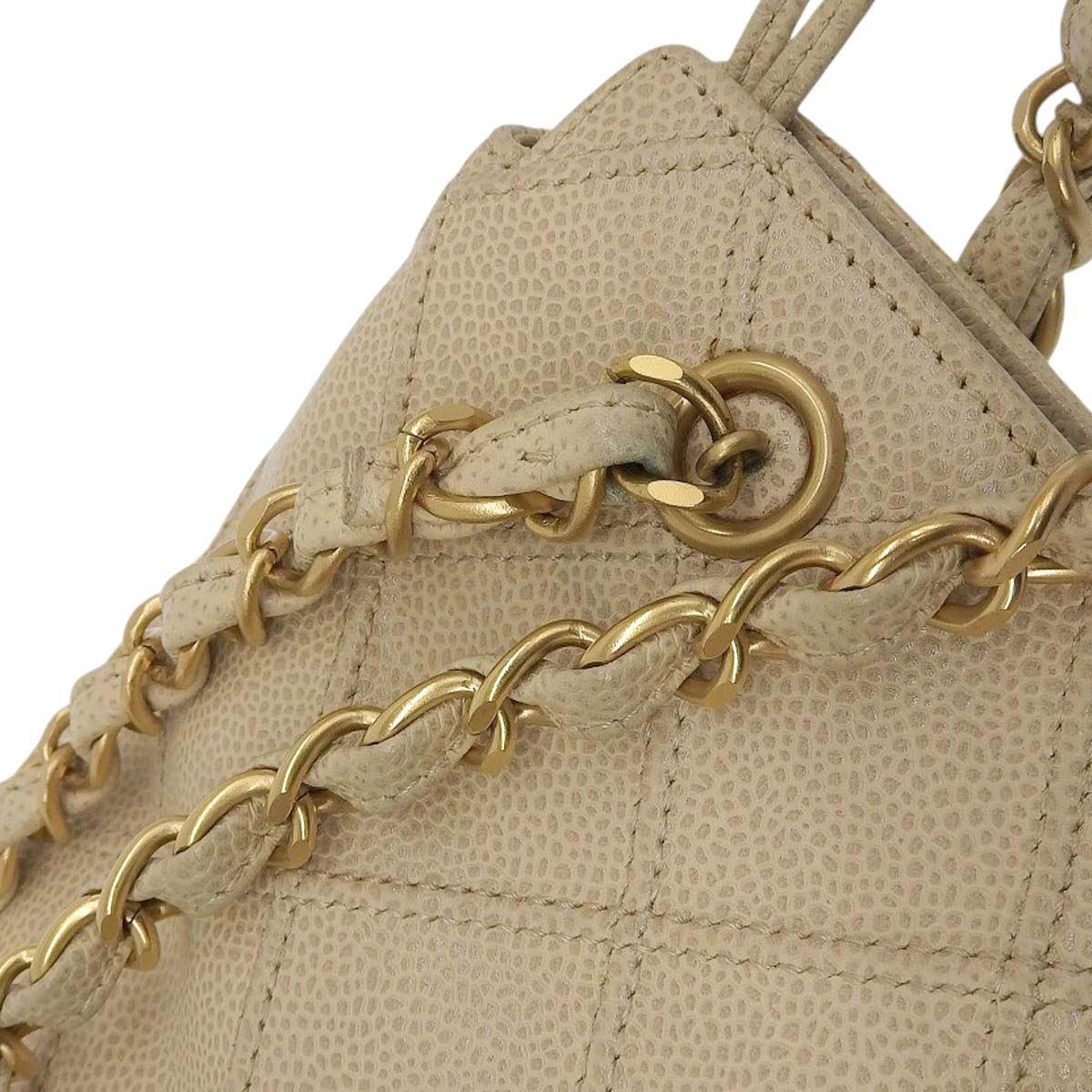 シャネル CHANEL ココマーク チェーンバッグ トートバッグ レザー クリーム レディース 6番台 4634