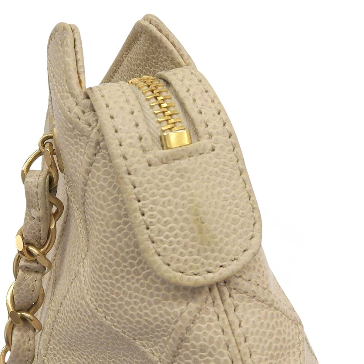 シャネル CHANEL ココマーク チェーンバッグ トートバッグ レザー クリーム レディース 6番台 4634