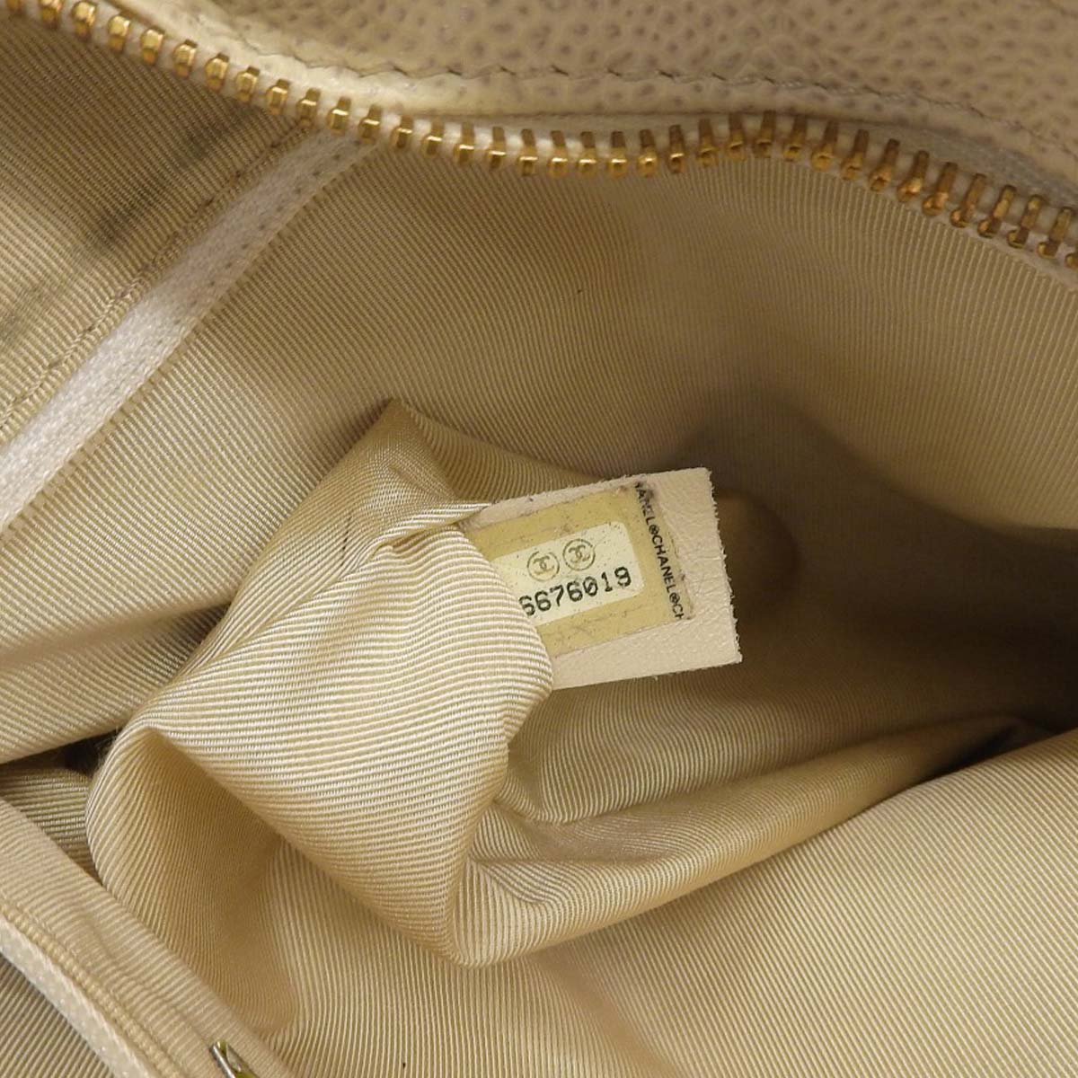 シャネル CHANEL ココマーク チェーンバッグ トートバッグ レザー クリーム レディース 6番台 4634