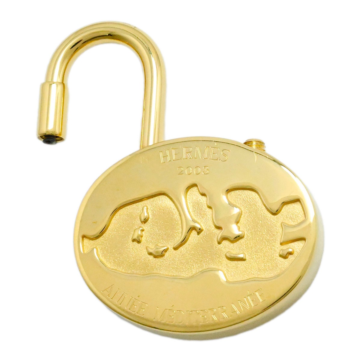 エルメス HERMES カデナ 2003限定 地中海 チャーム キーホルダー バックチャーム ゴールド レディース メンズ  3896