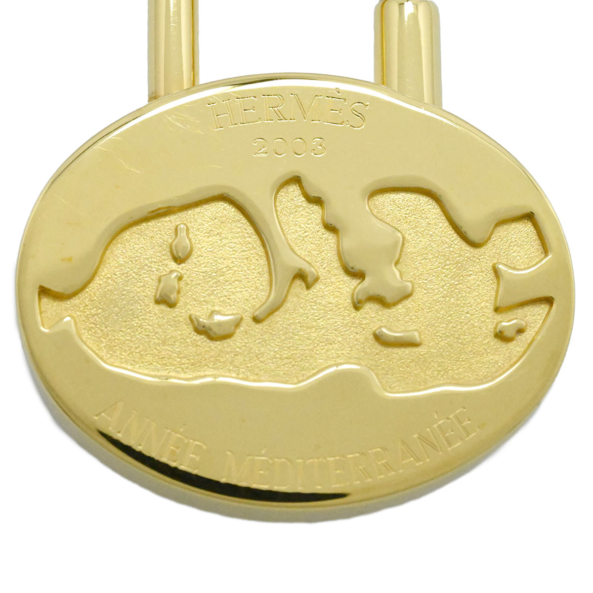 エルメス HERMES カデナ 2003限定 地中海 チャーム キーホルダー バックチャーム ゴールド レディース メンズ  3896
