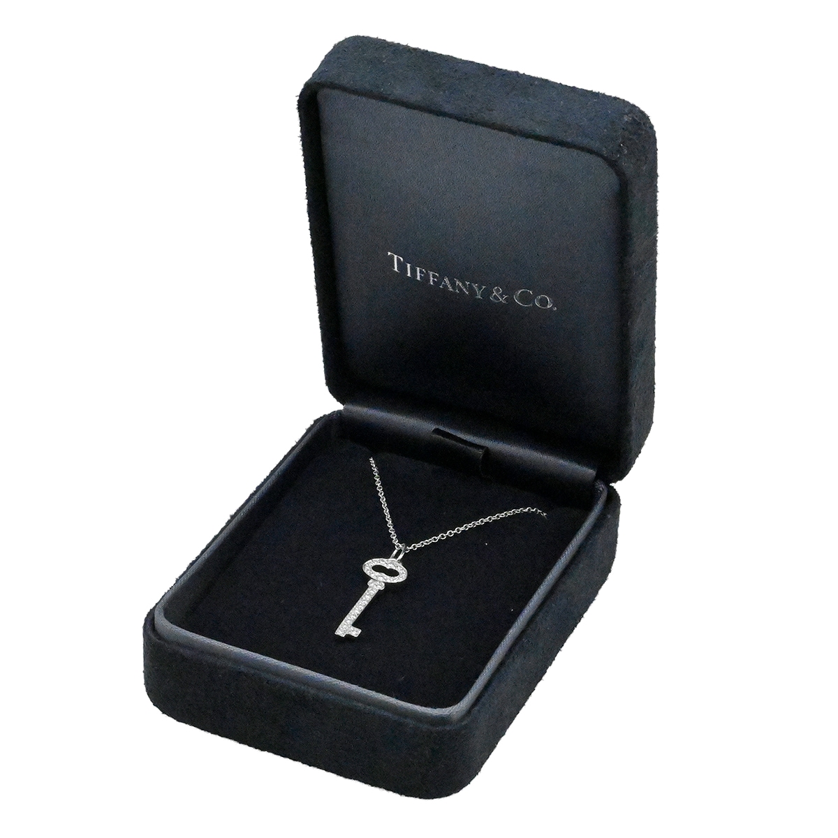 ティファニー TIFFANY & Co. Pt950 プラチナ ダイヤ ヴィンテージ ミニ オーバルキー ネックレス レディース  2017