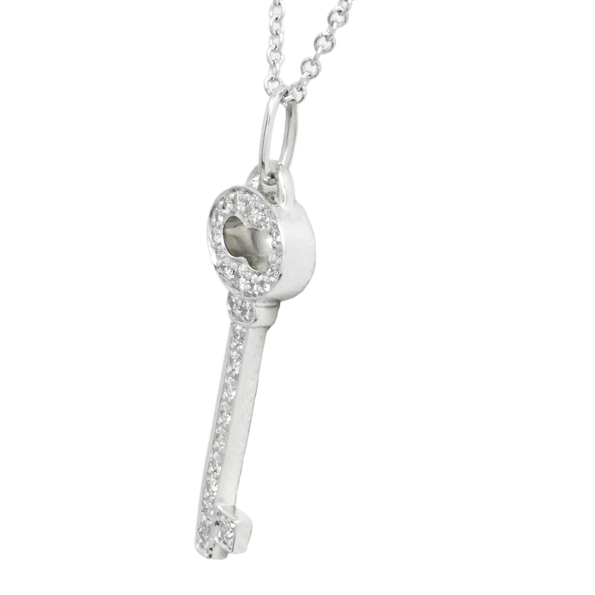 ティファニー TIFFANY & Co. Pt950 プラチナ ダイヤ ヴィンテージ ミニ オーバルキー ネックレス レディース  2017