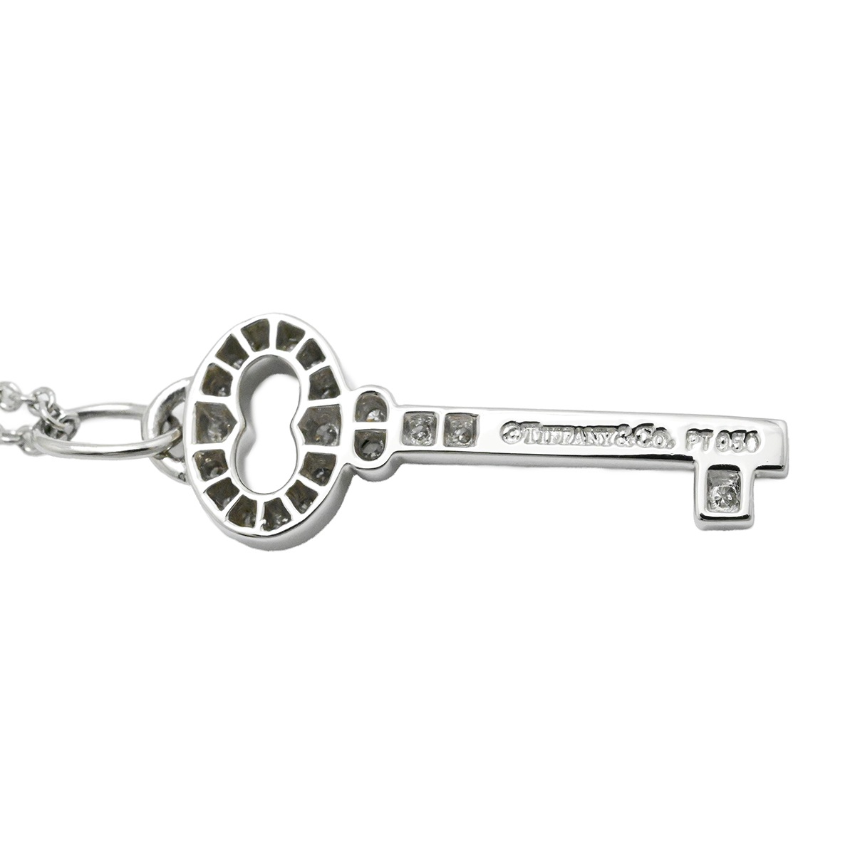 ティファニー TIFFANY & Co. Pt950 プラチナ ダイヤ ヴィンテージ ミニ オーバルキー ネックレス レディース  2017