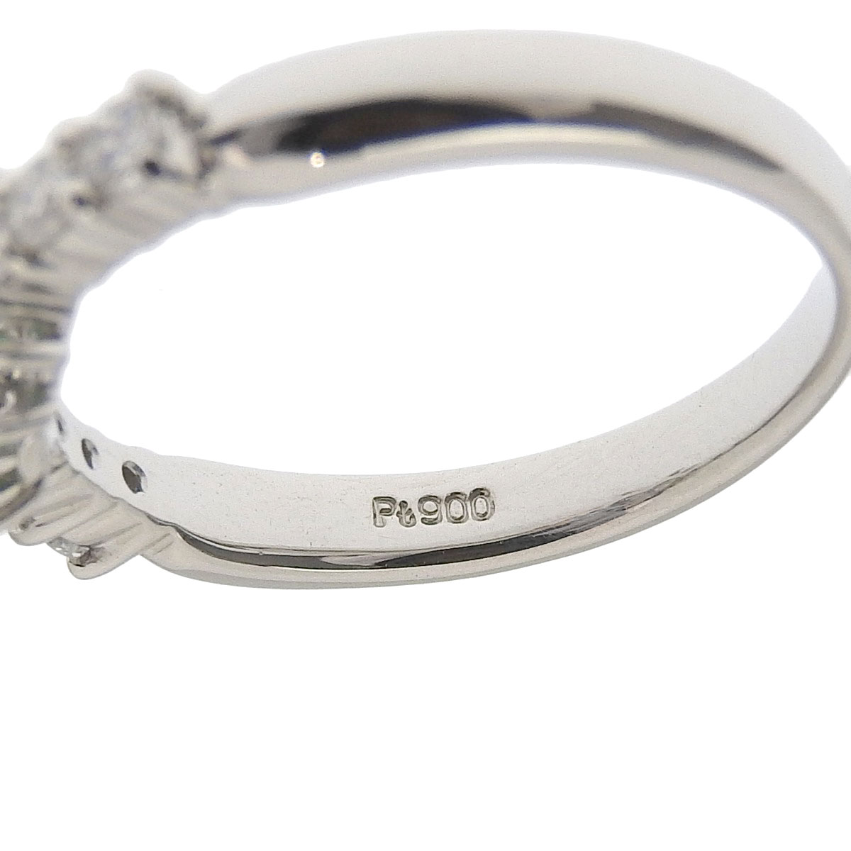 Pt900 プラチナ エメラルド 0.19ct ダイヤモンド 0.25ct リング 指輪 12号 レディース 8429