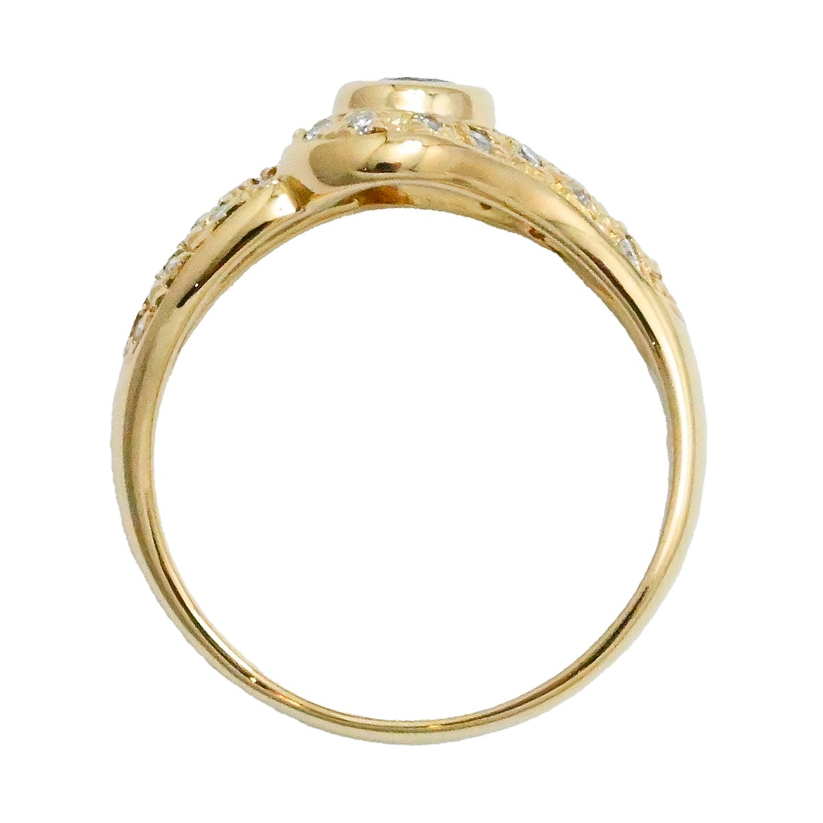 タサキ TASAKI K18YG イエローゴールド ルビー ダイヤ 0.46ct 0.35ct リング 16号 レディース  3678