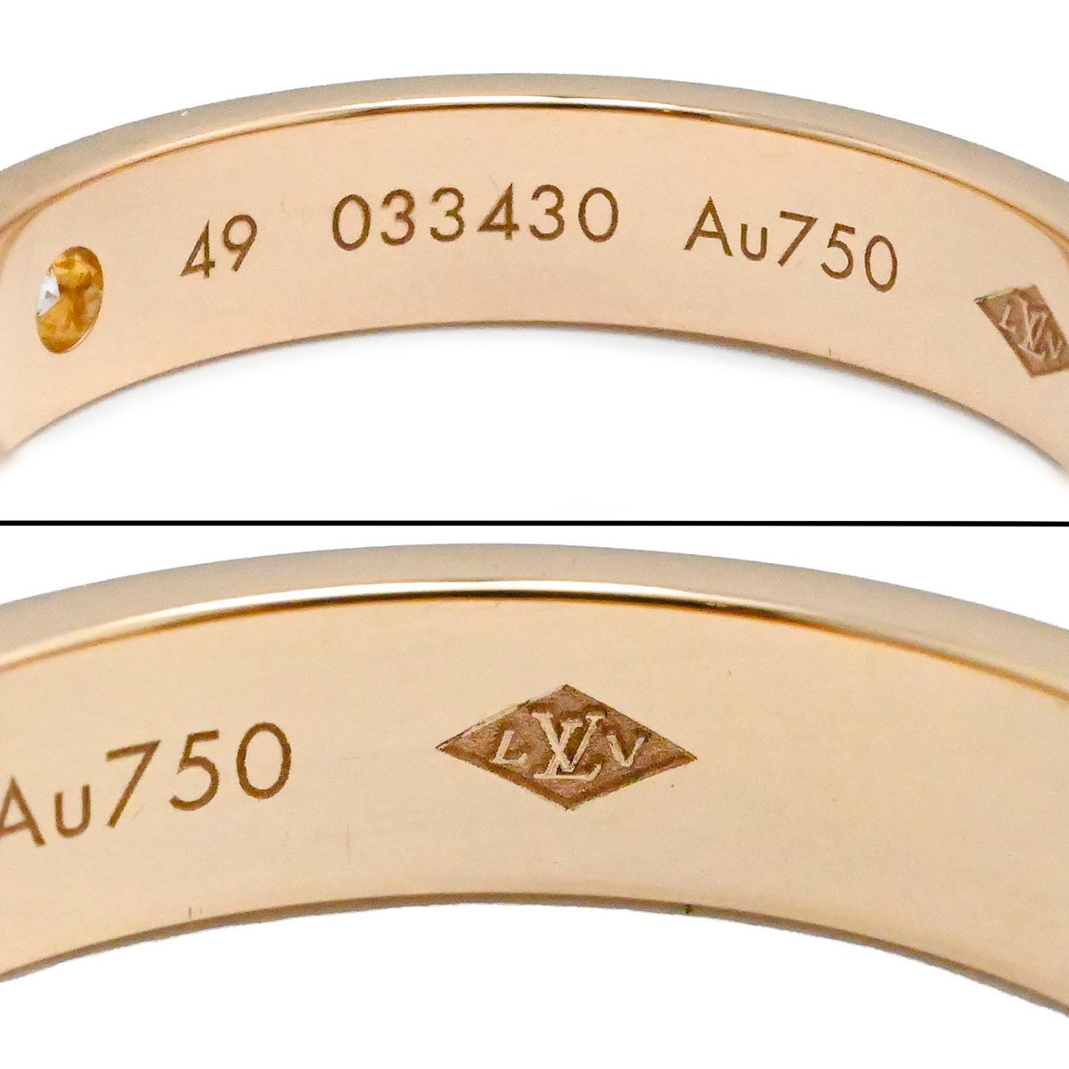 ルイヴィトン LOUIS VUITTON 750PG K18PG ピンクゴールド アリアンスアンプラントリング ダイヤ0.02ct 指輪 サイズ49 レディース  3861