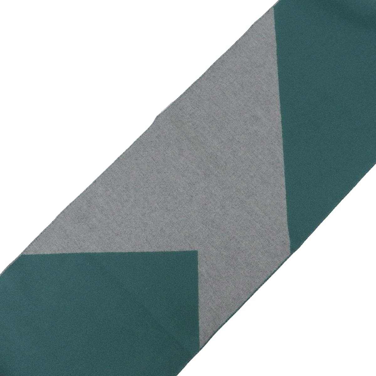 エルメス HERMES フリンジ バイカラー マフラー カシミヤ グレー×グリーン レディース 4724