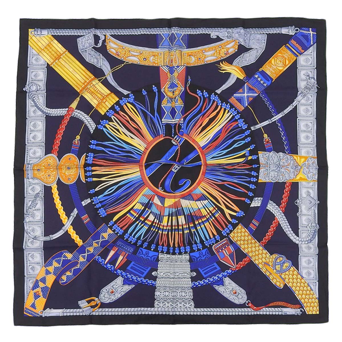 エルメス HERMES スカーフ カレ90 Ceintures et Liens ベルトと紐 シルク100％ マルチカラー レディース 4327