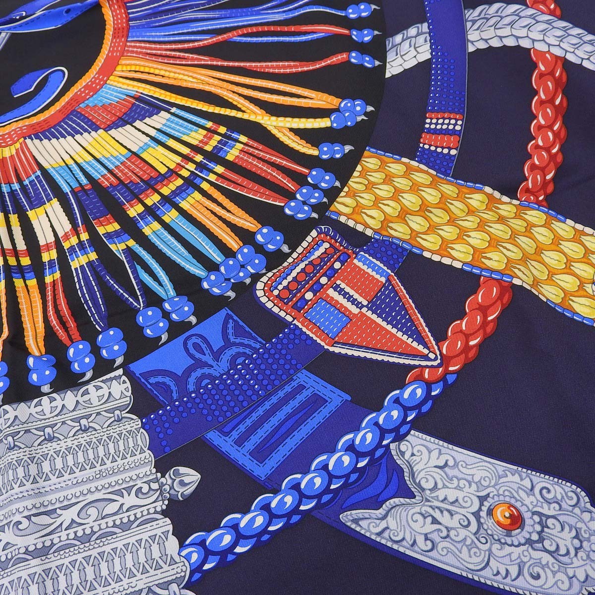 エルメス HERMES スカーフ カレ90 Ceintures et Liens ベルトと紐 シルク100％ マルチカラー レディース 4327