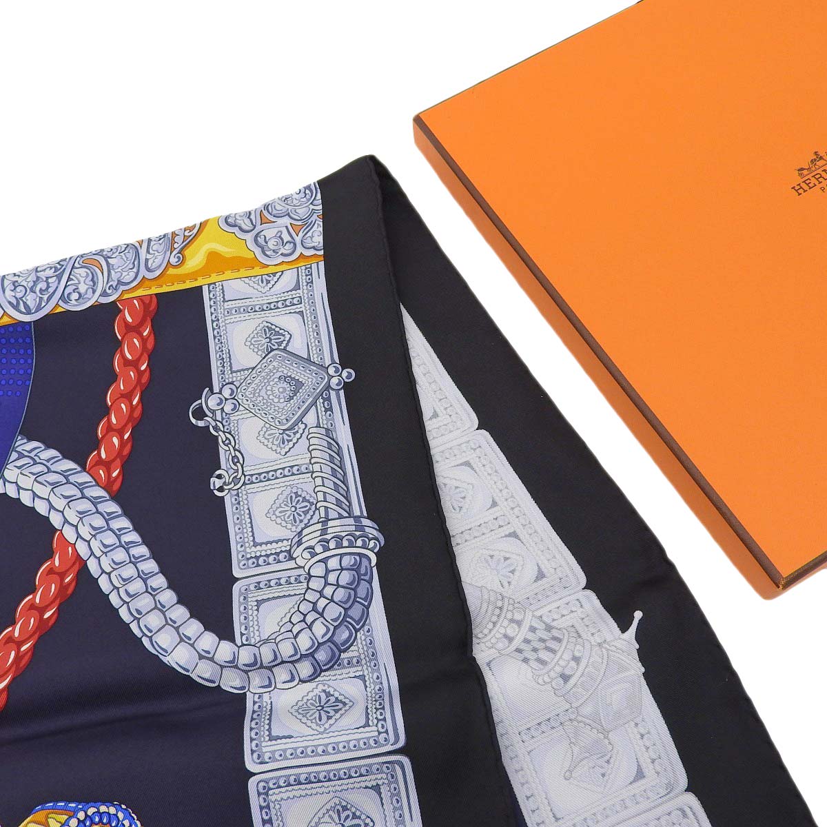 エルメス HERMES スカーフ カレ90 Ceintures et Liens ベルトと紐 シルク100％ マルチカラー レディース 4327
