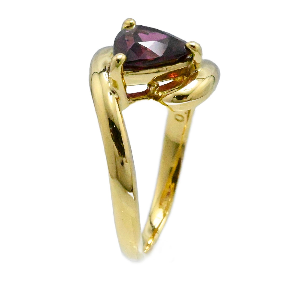 タサキ TASAKI K18YG イエローゴールド ガーネット ダイヤ0.06ct リング 9号 レディース  3679