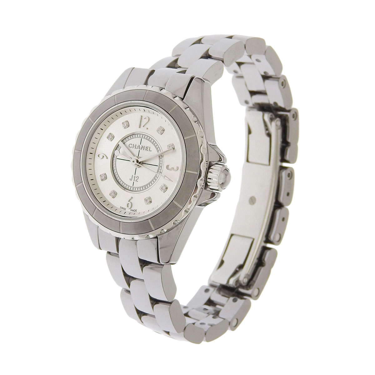 シャネル CHANEL J12 ダイヤモンド 8P 腕時計 クォーツ クロマティック レディース H3401 8647