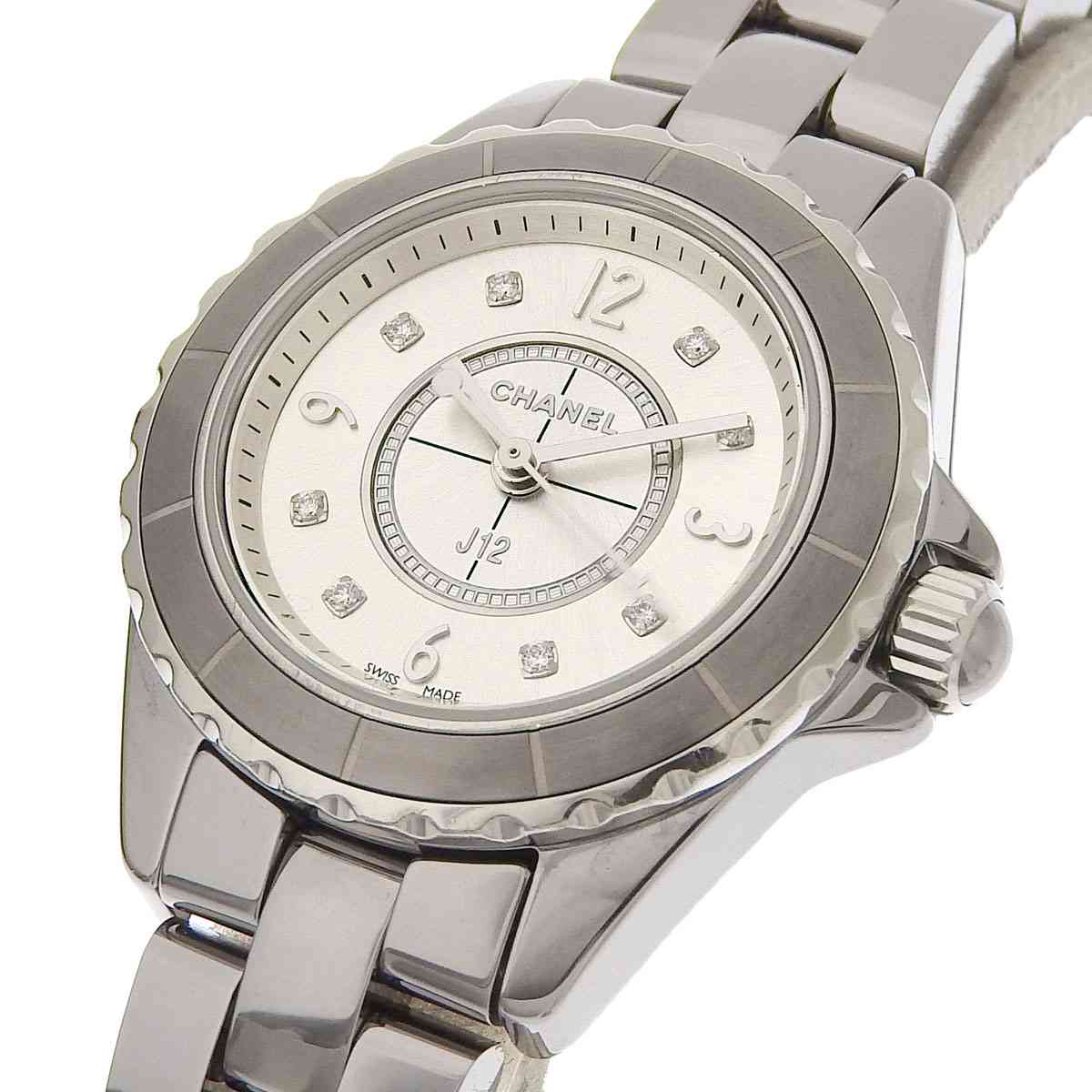シャネル CHANEL J12 ダイヤモンド 8P 腕時計 クォーツ クロマティック レディース H3401 8647
