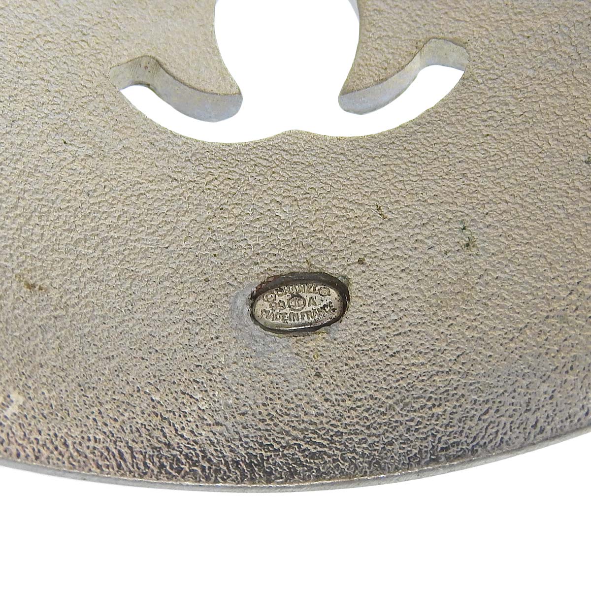 シャネル CHANEL シャネルロゴ ココマーク バングル ブレスレット メタル シルバー レディース 99A くりぬき幅広 4534