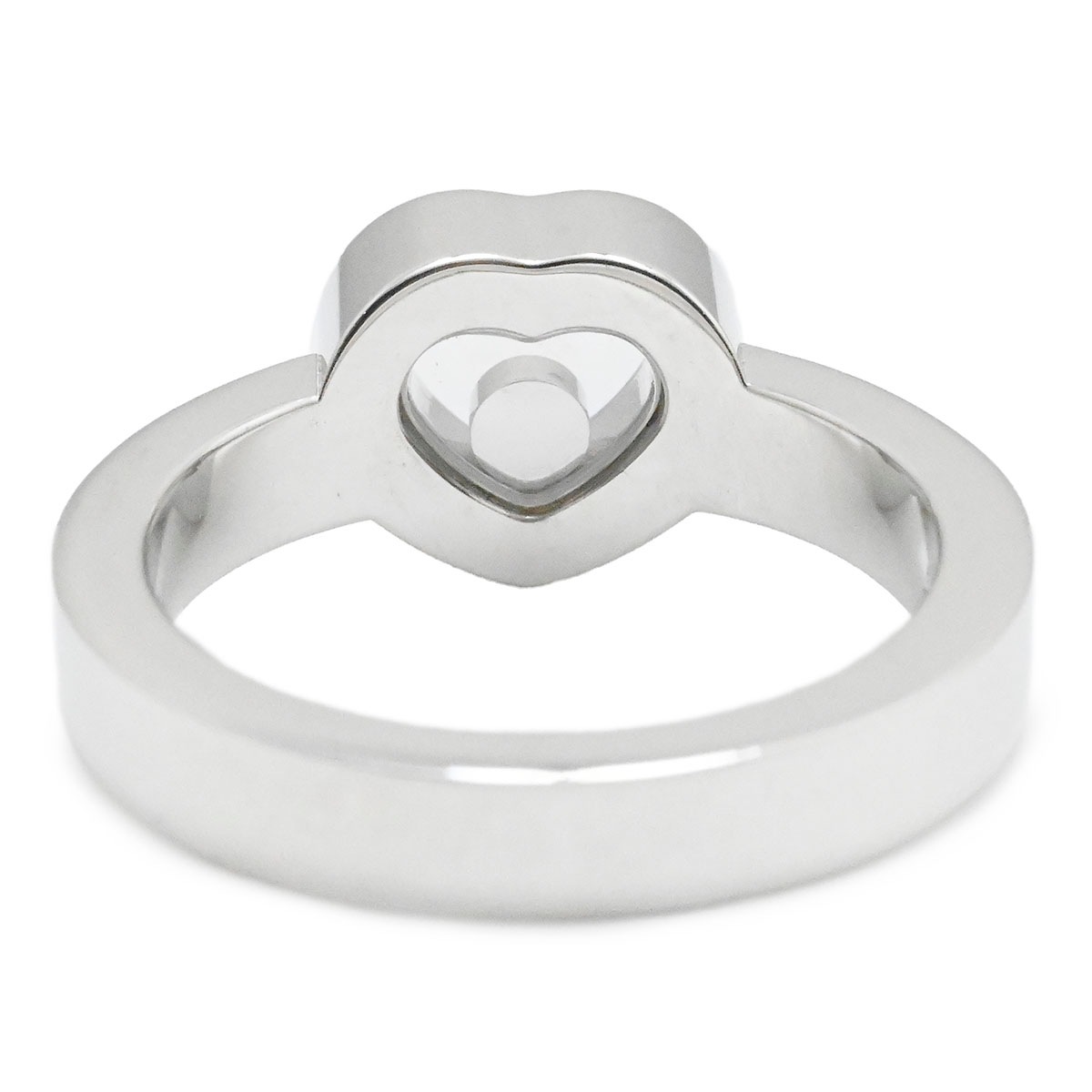 ショパール CHOPARD 750WG K18WG ホワイトゴールド ハッピーダイヤモンド ダイヤ1P ハートモチーフダイヤ 指輪 サイズ11 レディース  3863