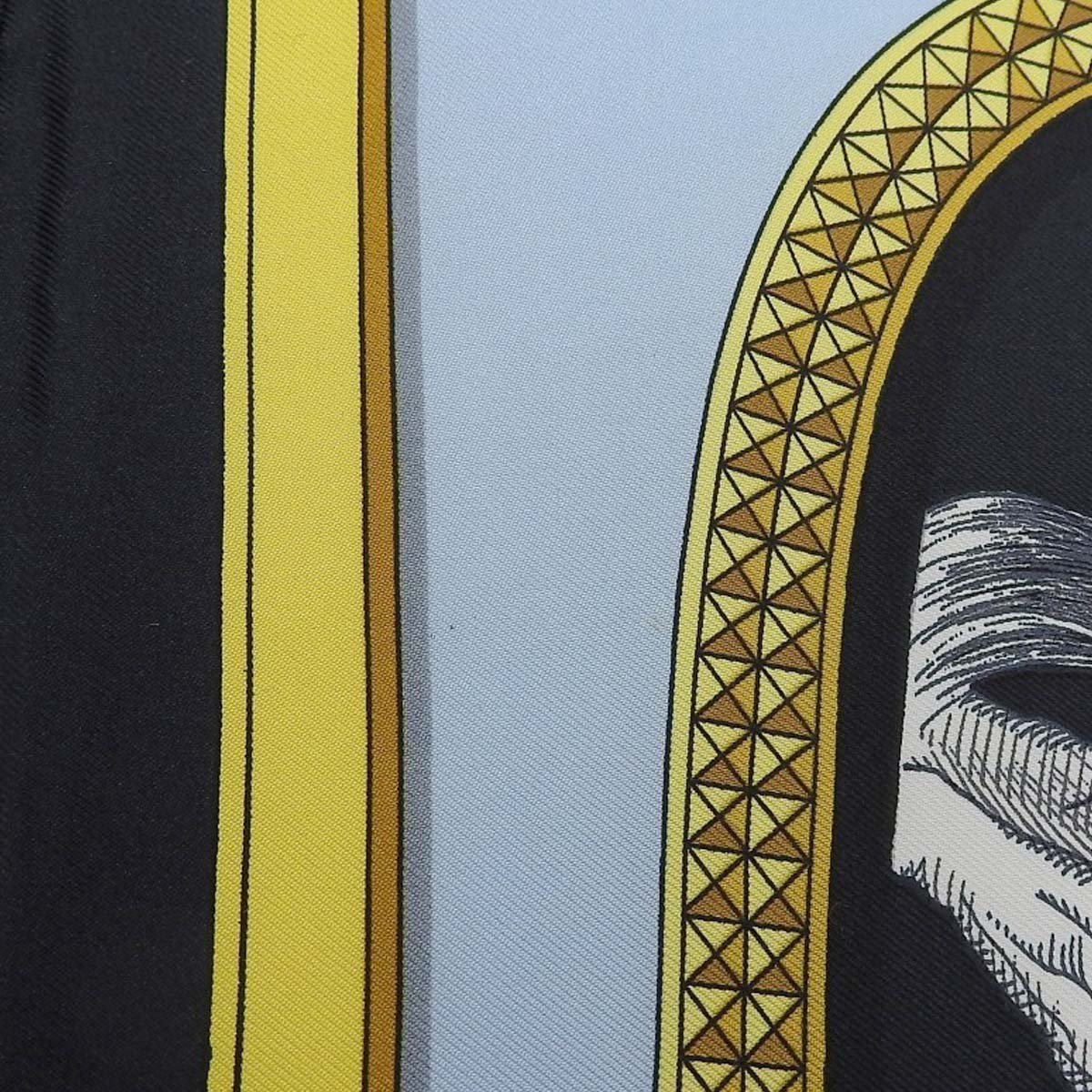 エルメス HERMES カレ90 GRANDAPPARAT 盛装の馬 スカーフ シルク ライトブルー×ブラック レディース 4726