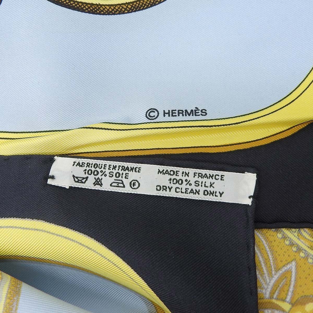 エルメス HERMES カレ90 GRANDAPPARAT 盛装の馬 スカーフ シルク ライトブルー×ブラック レディース 4726