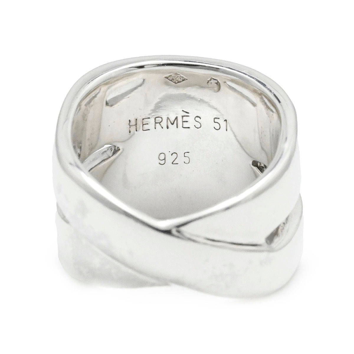 エルメス HERMES SV925 シルバーリング シルバー サイズ51 レディース メンズ  3762