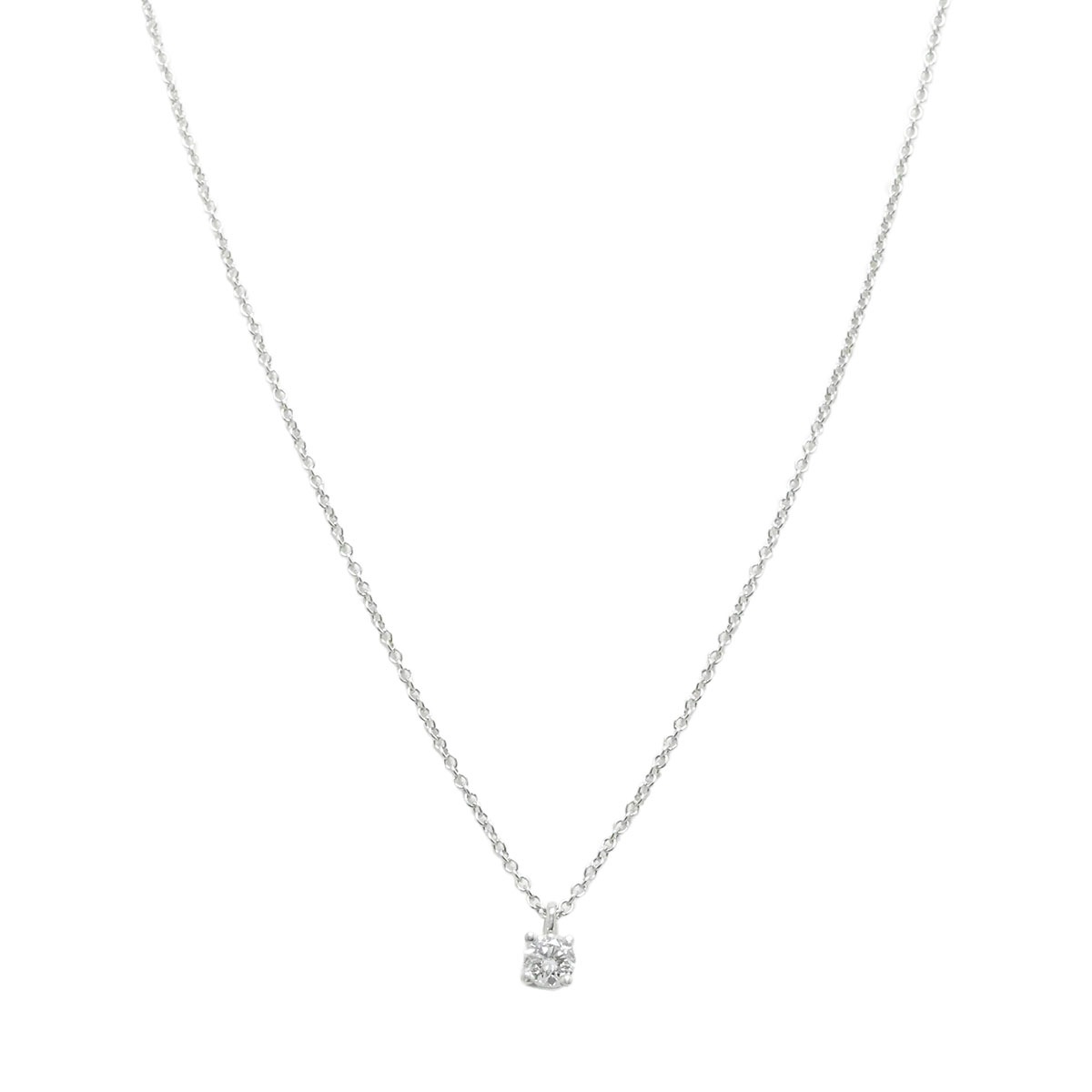 ティファニー TIFFANY & Co. Pt950 プラチナ ソリティアスタッド ダイヤネックレス レディース  3864