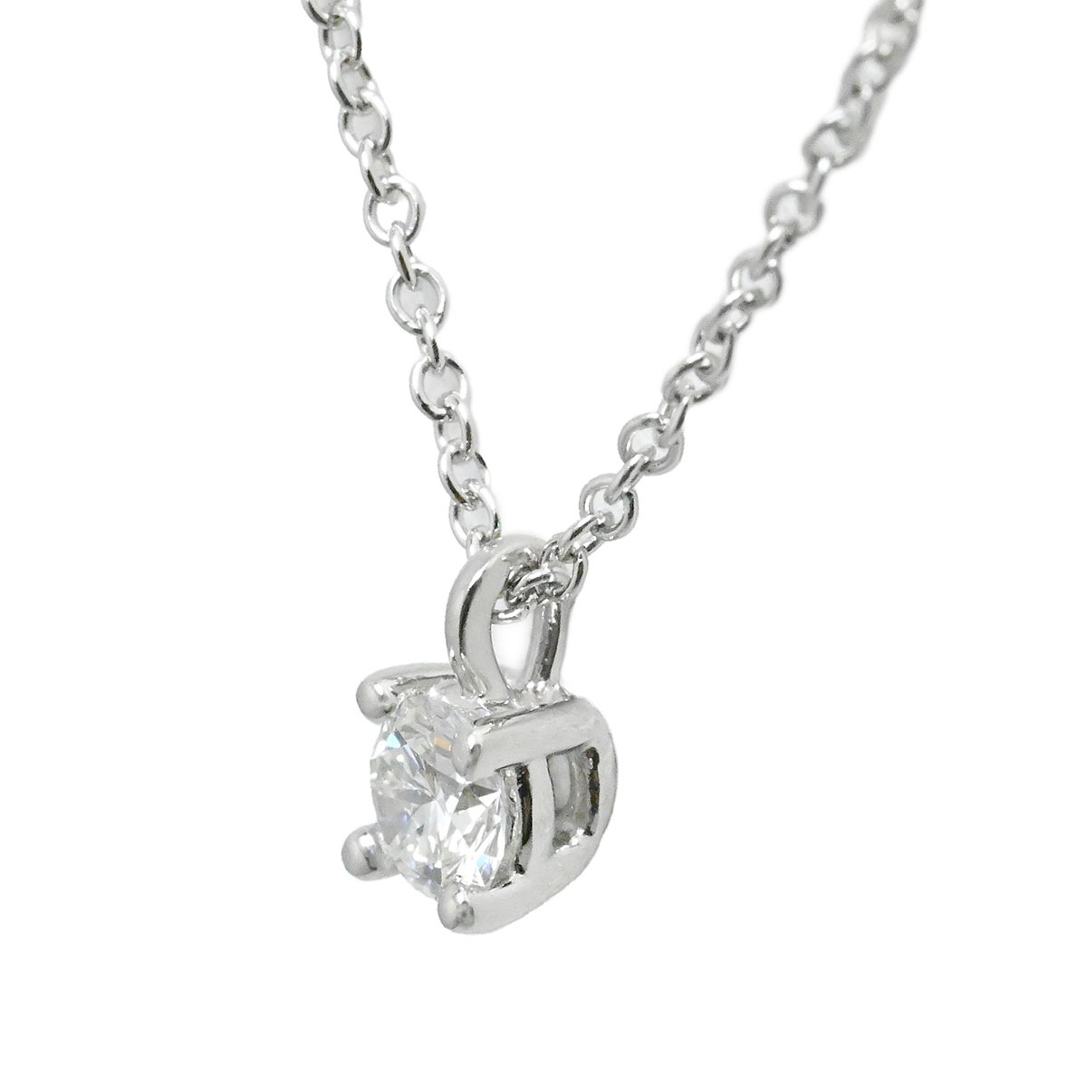 ティファニー TIFFANY & Co. Pt950 プラチナ ソリティアスタッド ダイヤネックレス レディース  3864