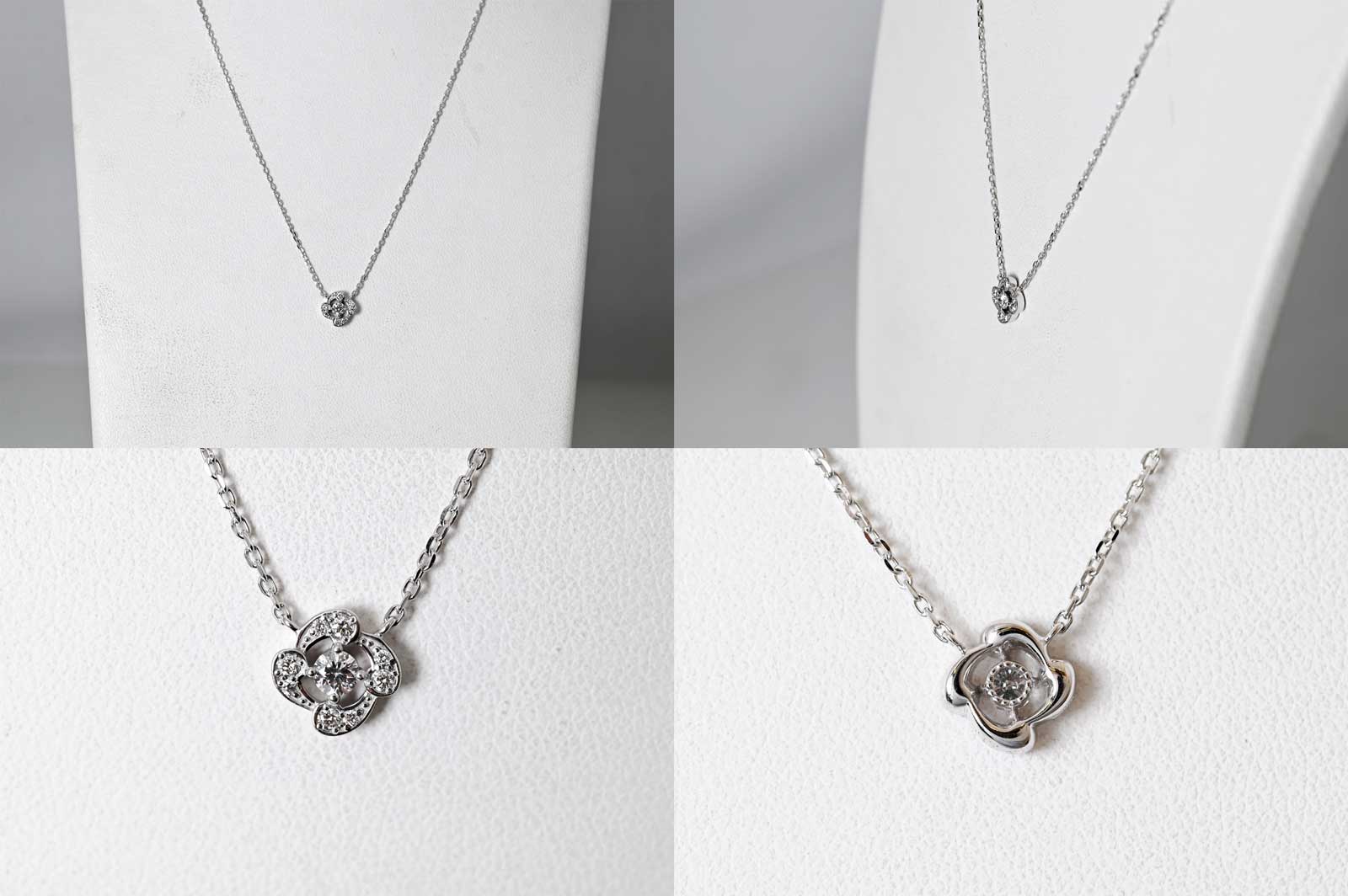 モニッケンダム MONNICKENDAM K18ＷG ホワイトゴールド イングリッシュローズ ダイヤ0.16ct ネックレス ブランドジュエリー 7229