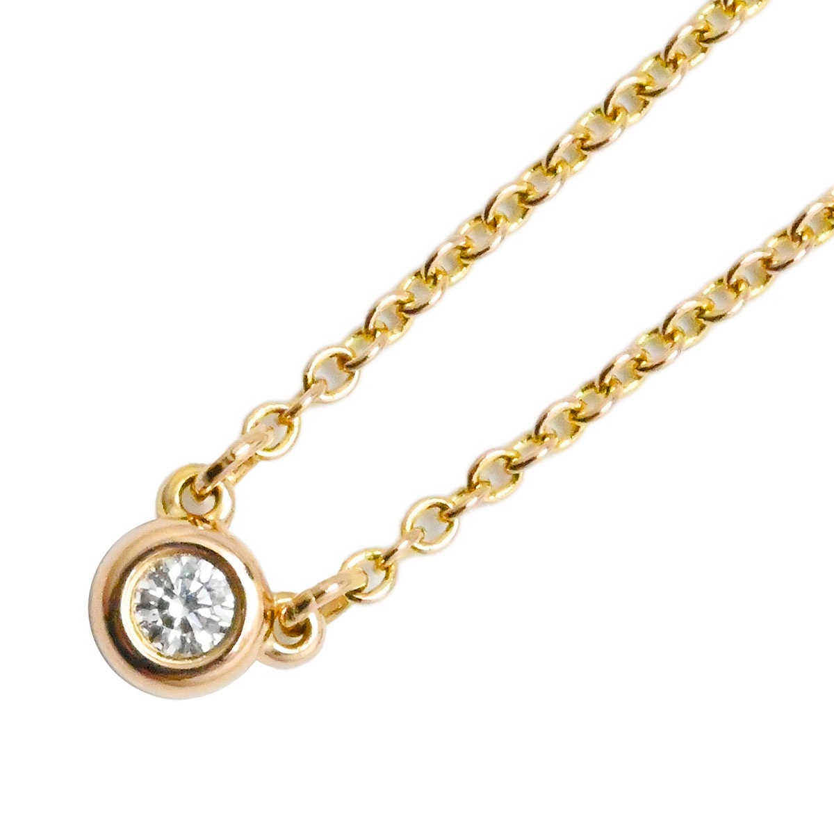 ティファニー TIFFANY & Co. 750PG K18PG ピンクゴールド バイザヤード ダイヤネックレス レディース  3865