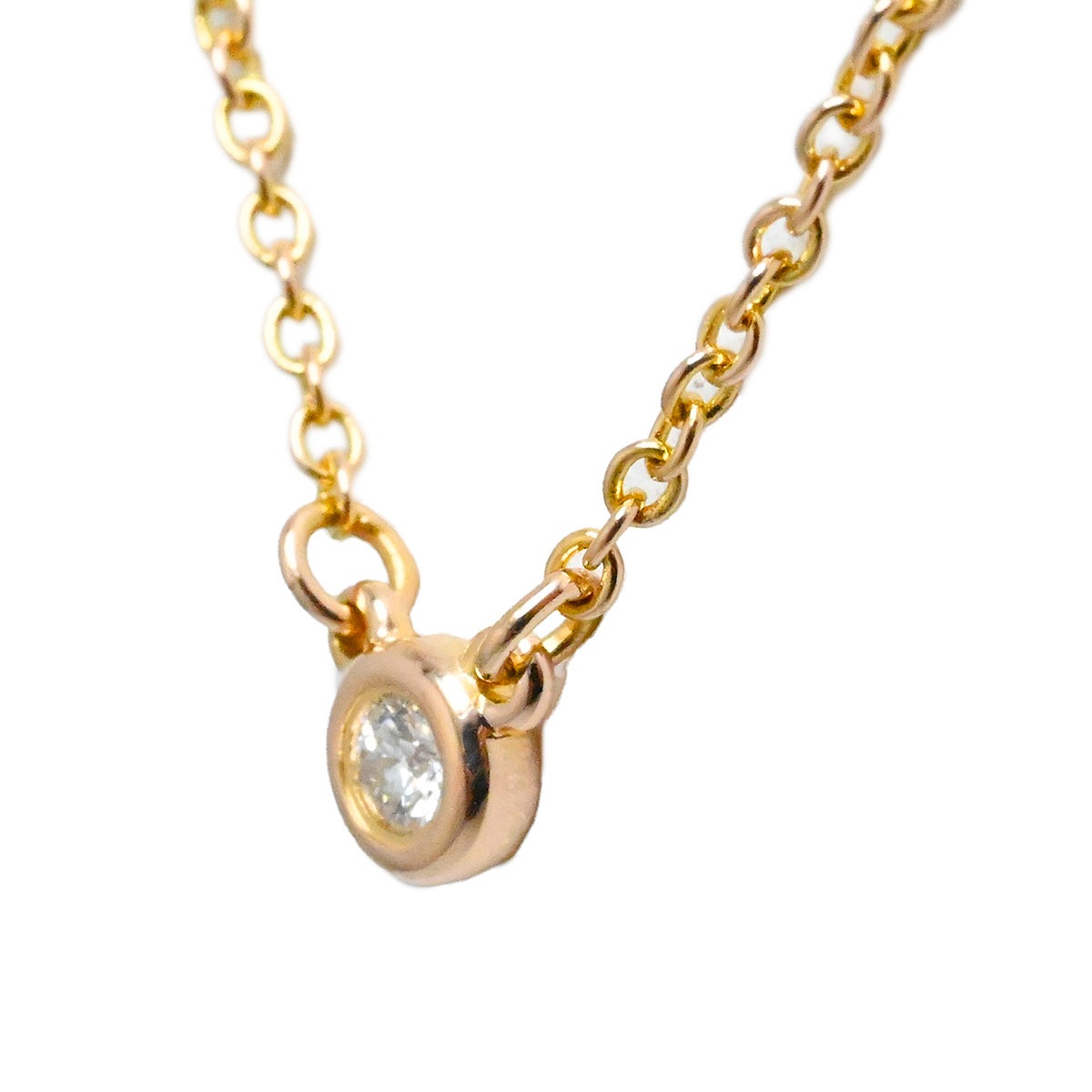 ティファニー TIFFANY & Co. 750PG K18PG ピンクゴールド バイザヤード ダイヤネックレス レディース  3865