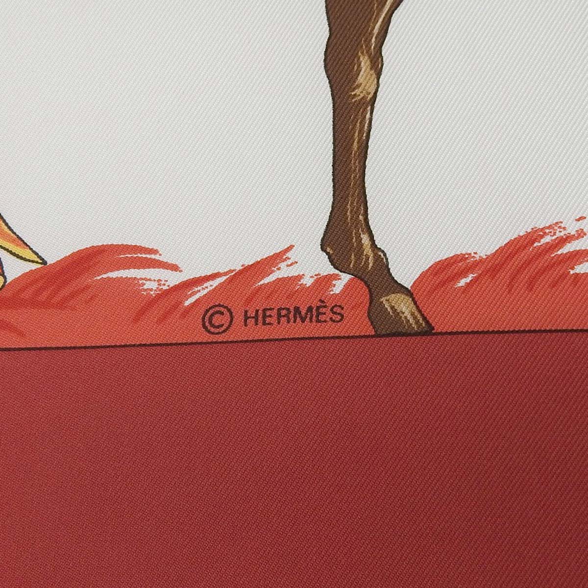 エルメス HERMES カレ90 TURQVERIES EN L’HONNEUR DE MHT1748 ムッシュ・ド・Tのためのトルコ行進曲 レッド×オフホワイト レディース 4728