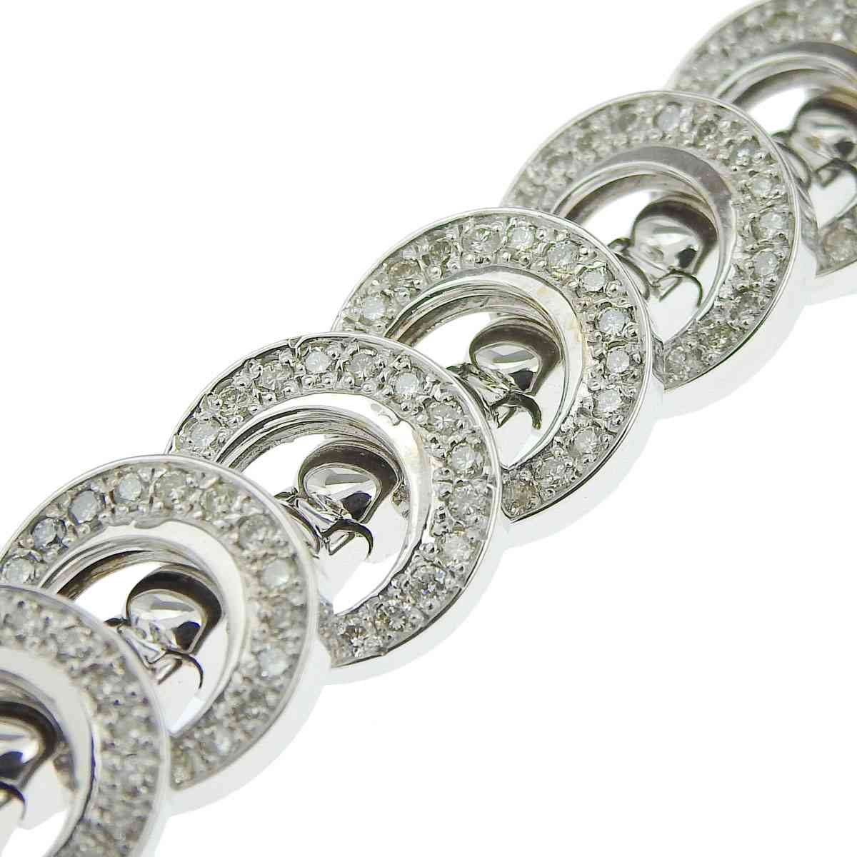 K18WG ホワイトゴールド ダイヤモンド 3.50ct ブレスレット レディース 8197
