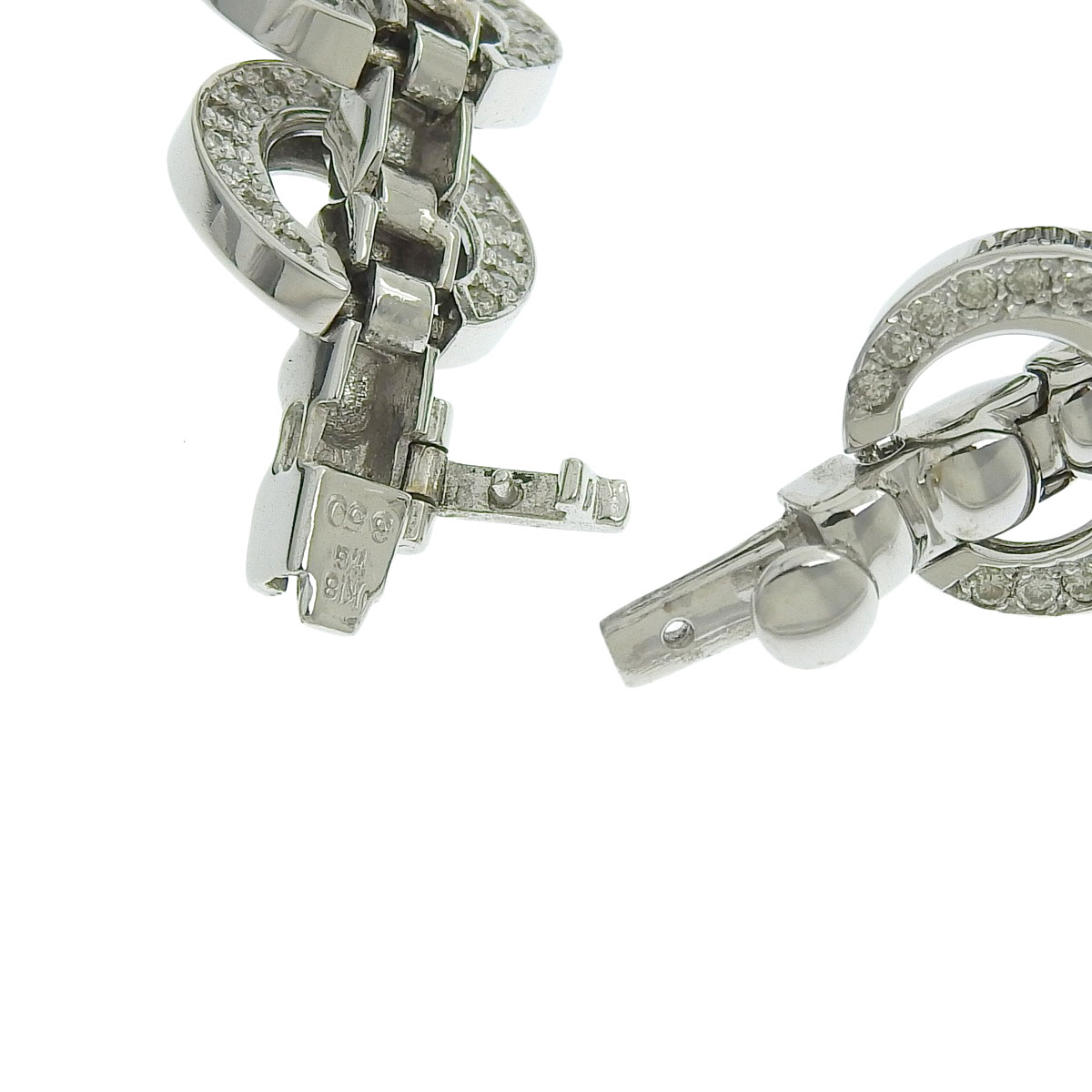 K18WG ホワイトゴールド ダイヤモンド 3.50ct ブレスレット レディース 8197