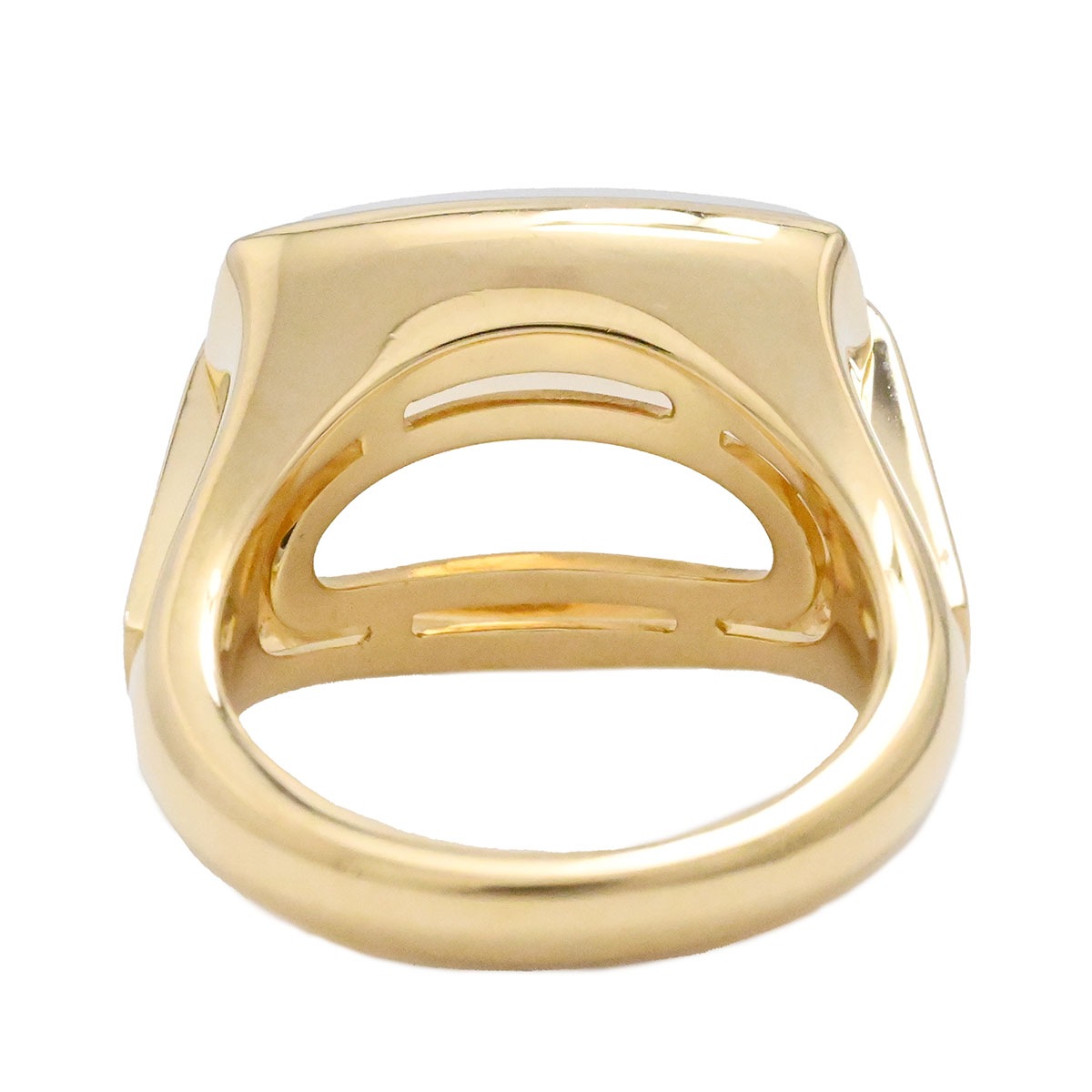 ブルガリ BVLGARI 750YG イエローゴールド ミルキークォーツ アレグラ リング 12号 レディース  3627