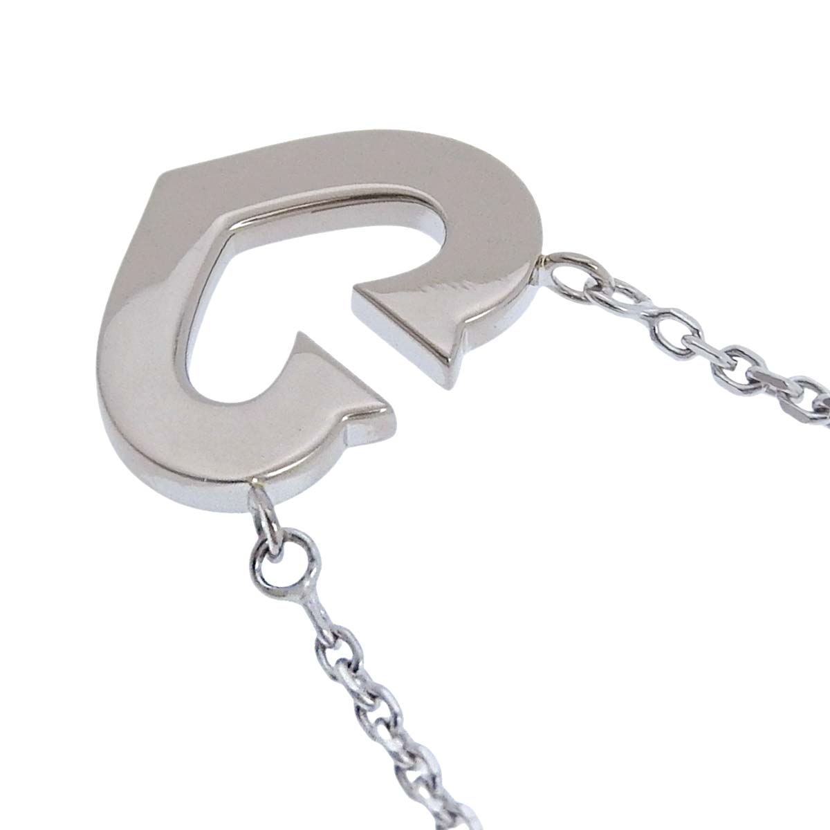 カルティエ CARTIER Cハート ネックレス 750WG K18WG ホワイトゴールド レディース 4729