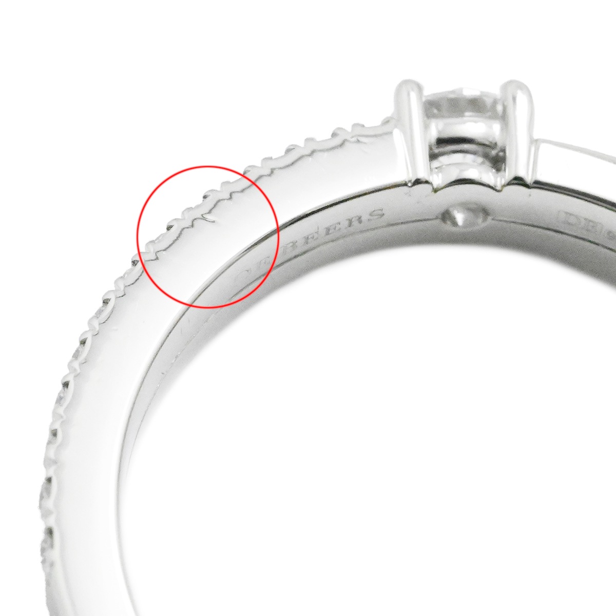 デビアス De Beers PT950 プラチナ プロミス ダイヤモンドリング 一粒ダイヤ レディース サイズ13号  2023
