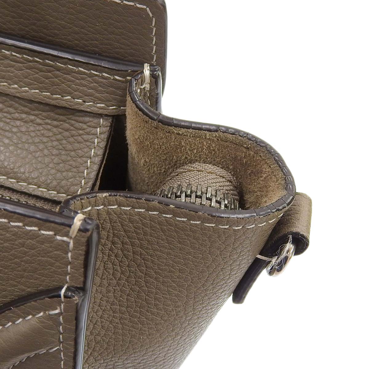 セリーヌ CELINE ラゲージ ナノショッパー 2WAY ショルダーバッグ ハンドバッグ レザー グレージュ レディース 4332