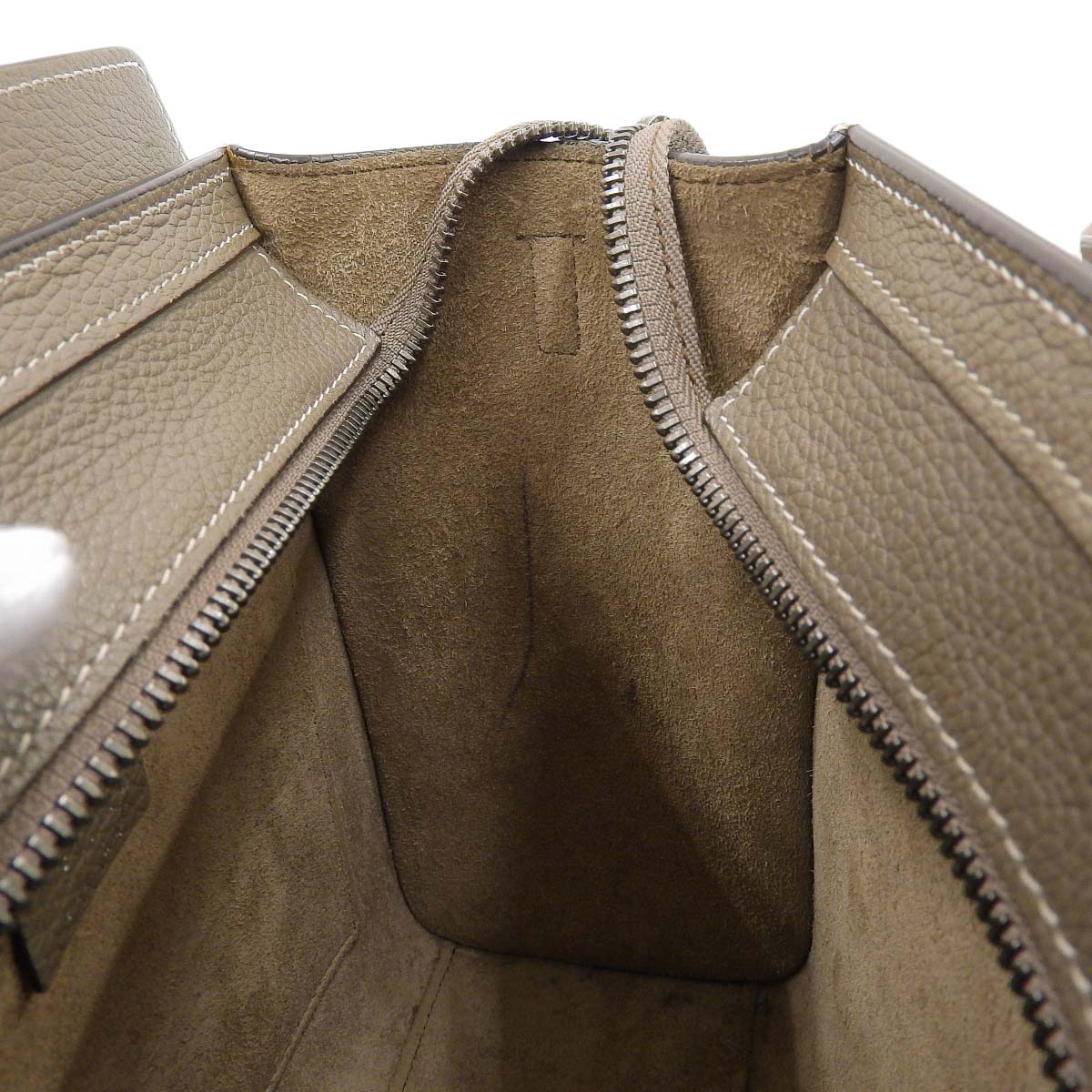 セリーヌ CELINE ラゲージ ナノショッパー 2WAY ショルダーバッグ ハンドバッグ レザー グレージュ レディース 4332