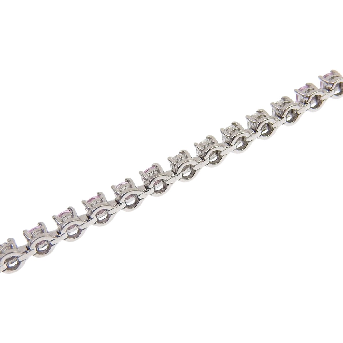 K18ＷG ホワイトゴールド ピンクサファイア 1.95ct ダイヤモンド 1.56ct ブレスレット レディース 4217