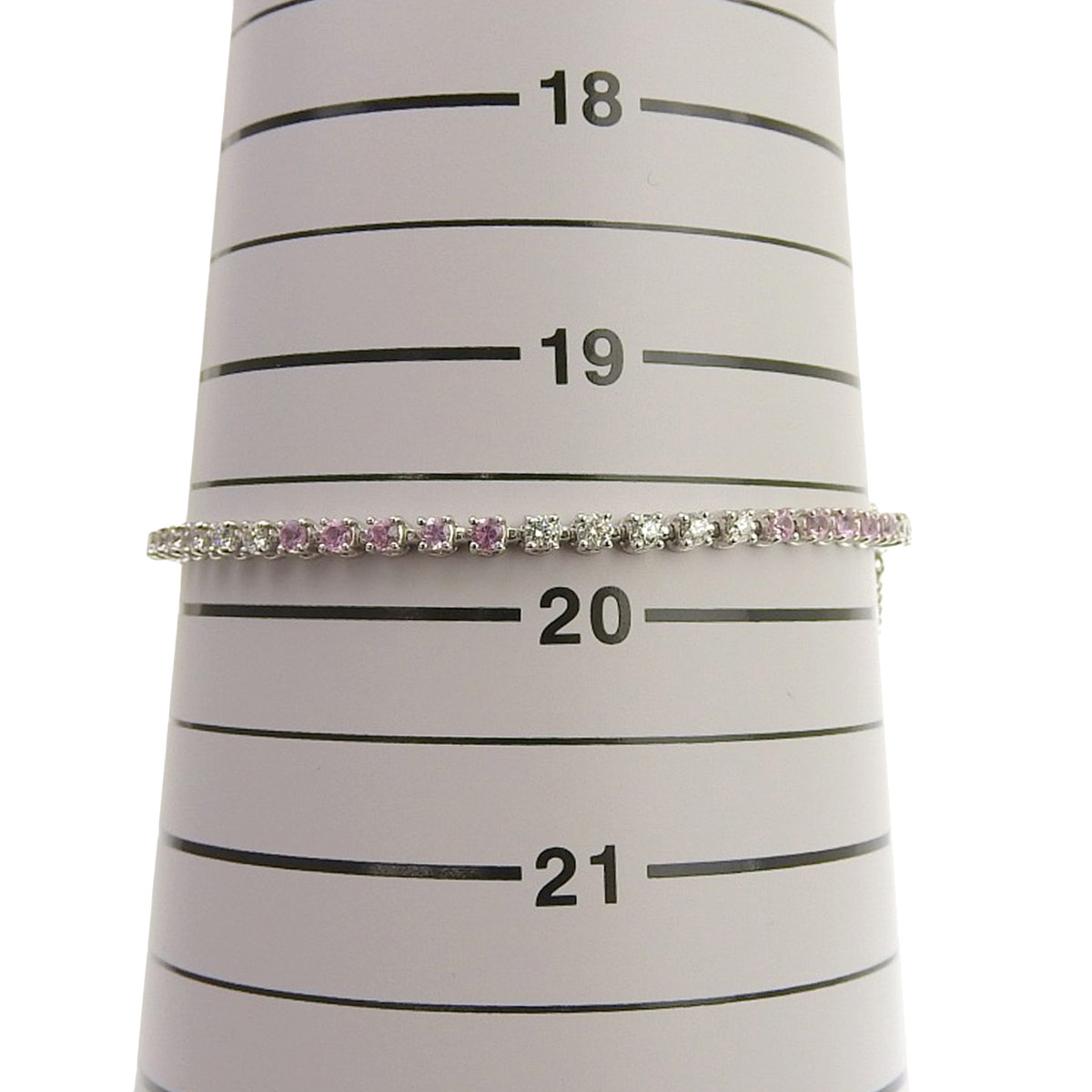 K18ＷG ホワイトゴールド ピンクサファイア 1.95ct ダイヤモンド 1.56ct ブレスレット レディース 4217