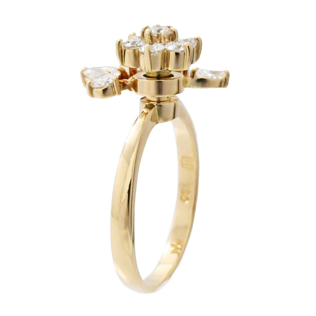 ウォルサム WALTHAM 750YG イエローゴールド ダイヤ フラワー