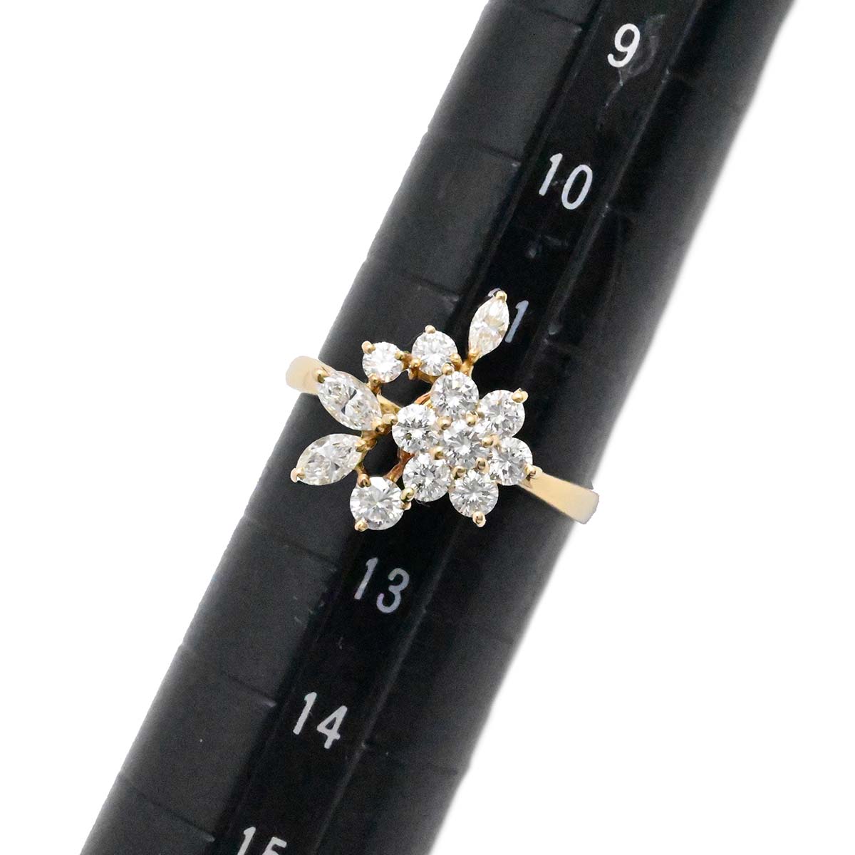 ウォルサム WALTHAM 750YG イエローゴールド ダイヤ フラワー