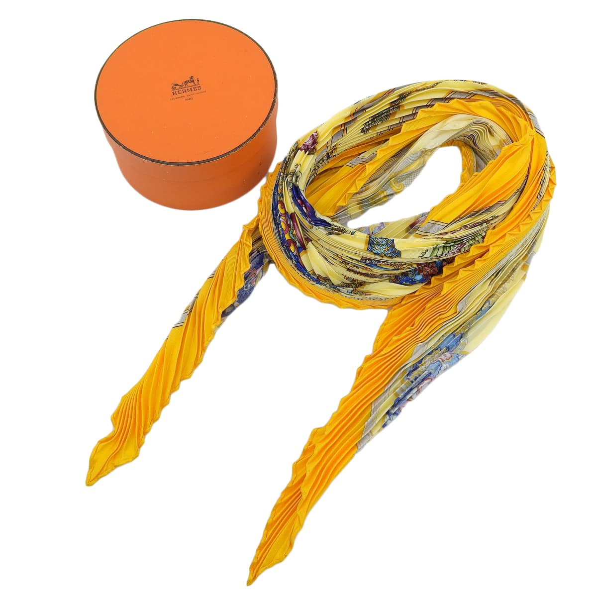 エルメス HERMES プリーツスカーフ Qu immorte le flacon 香水瓶